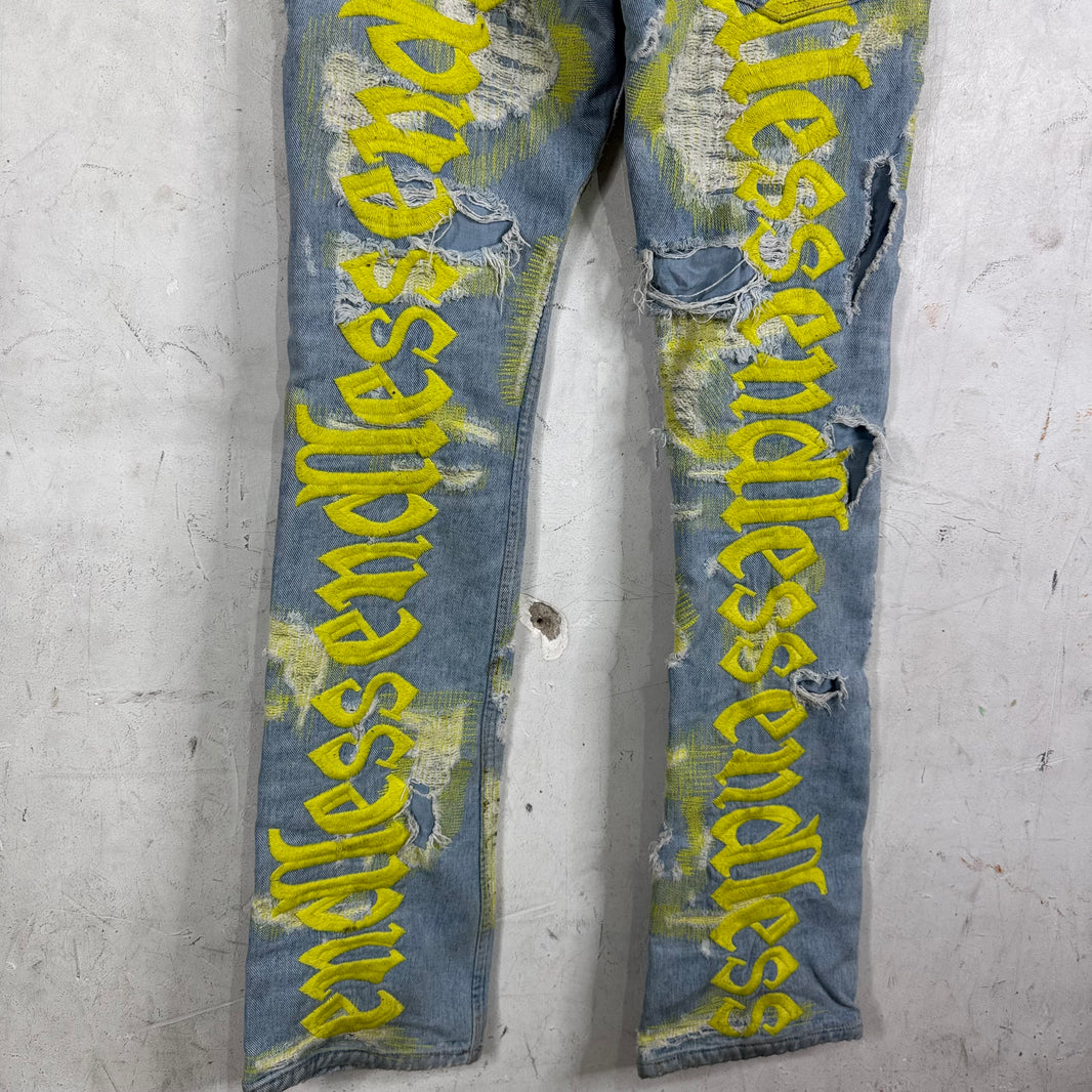 Endless Denim Lightwash Neon Boro Jeans