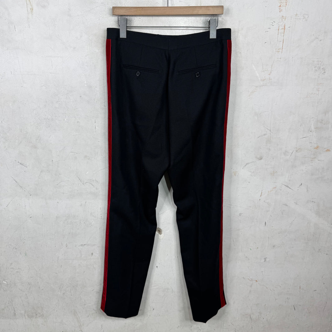 Saint Laurent Red Striped Black Trousers