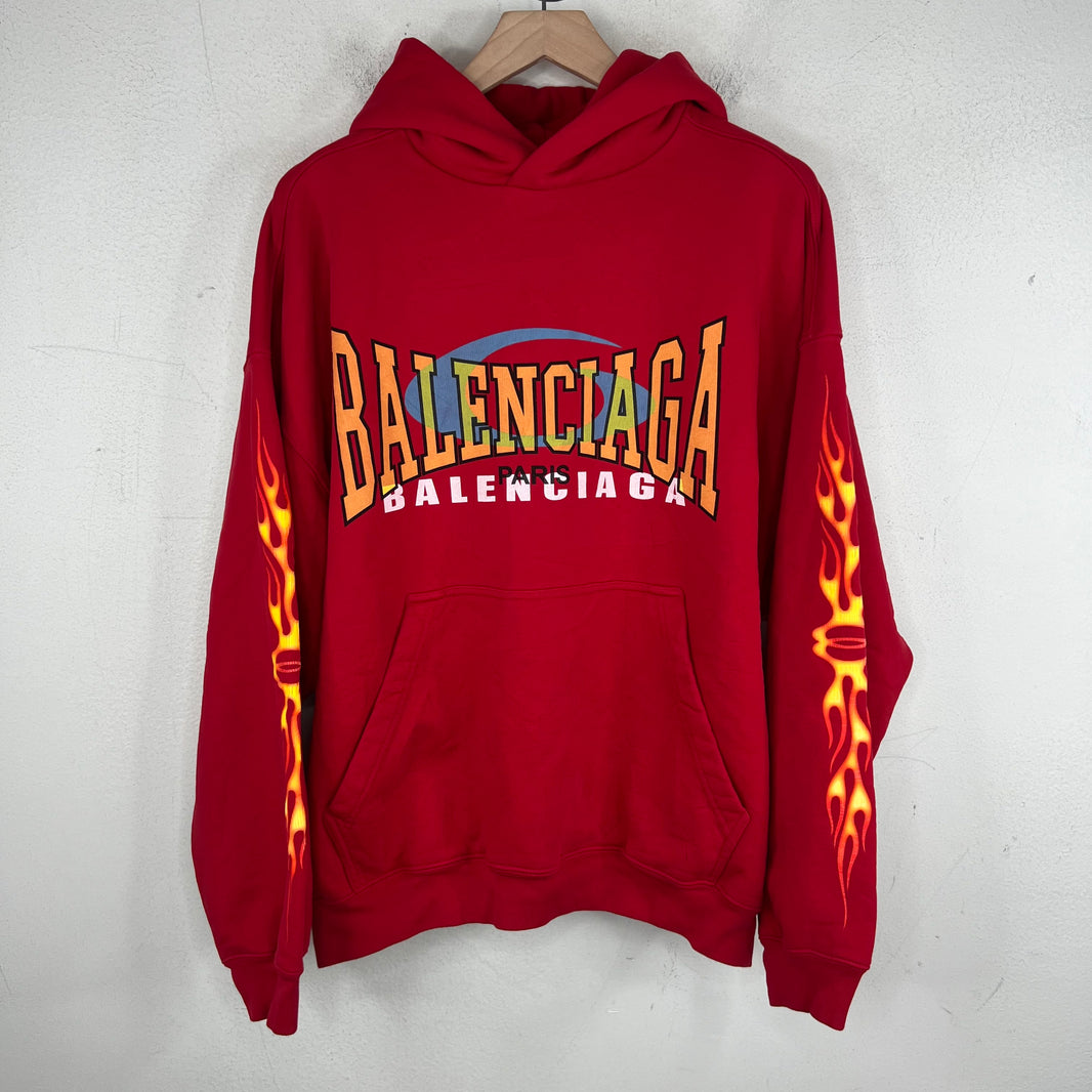 Balenciaga Sample Red Loop Unity Flames Hoodie
