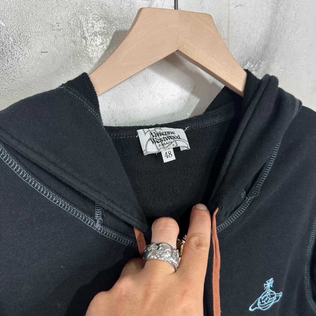 Vivienne Westwood Stripe Ribbing Zip Hoodie