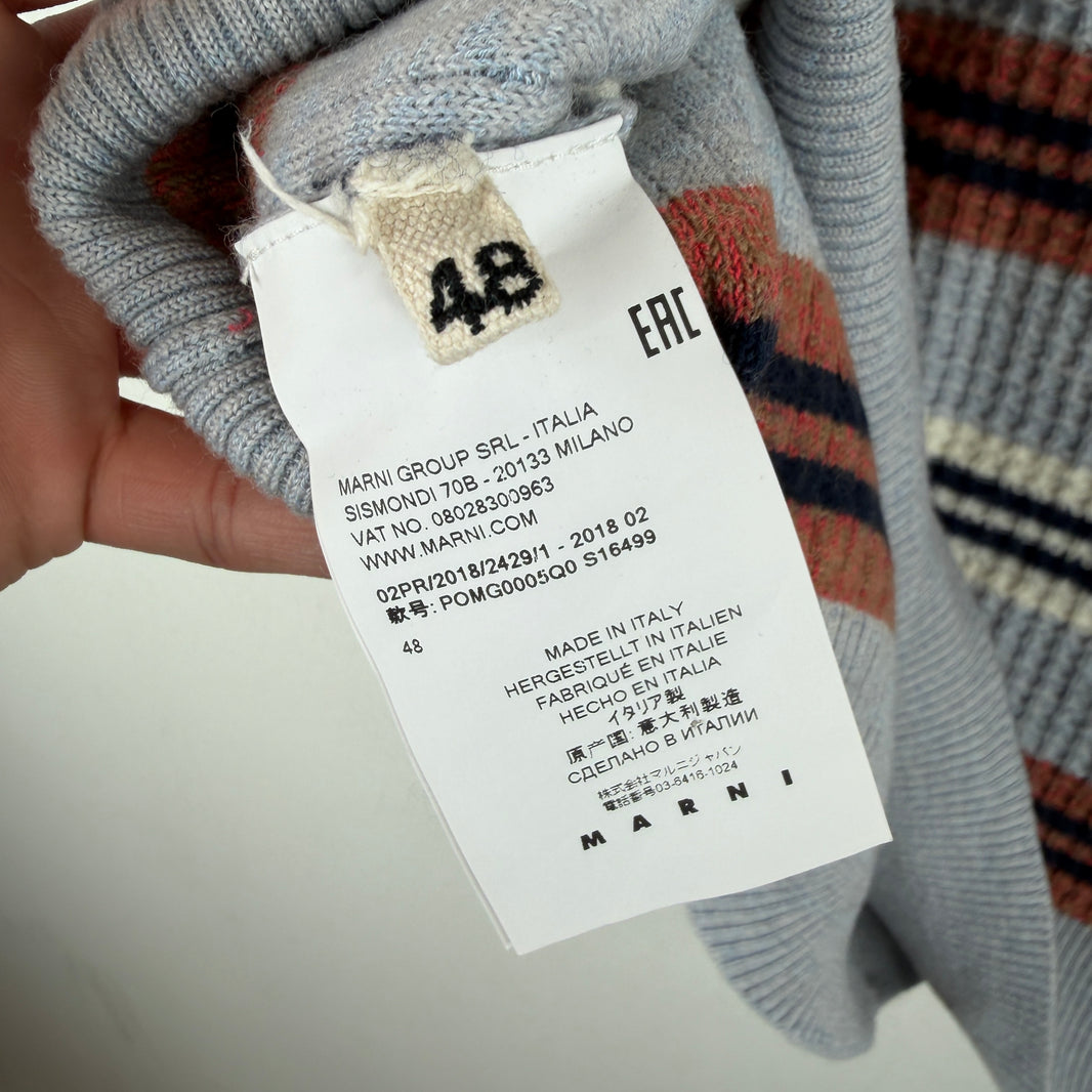 Marni Waffle Knit Striped Polo T-Shirt