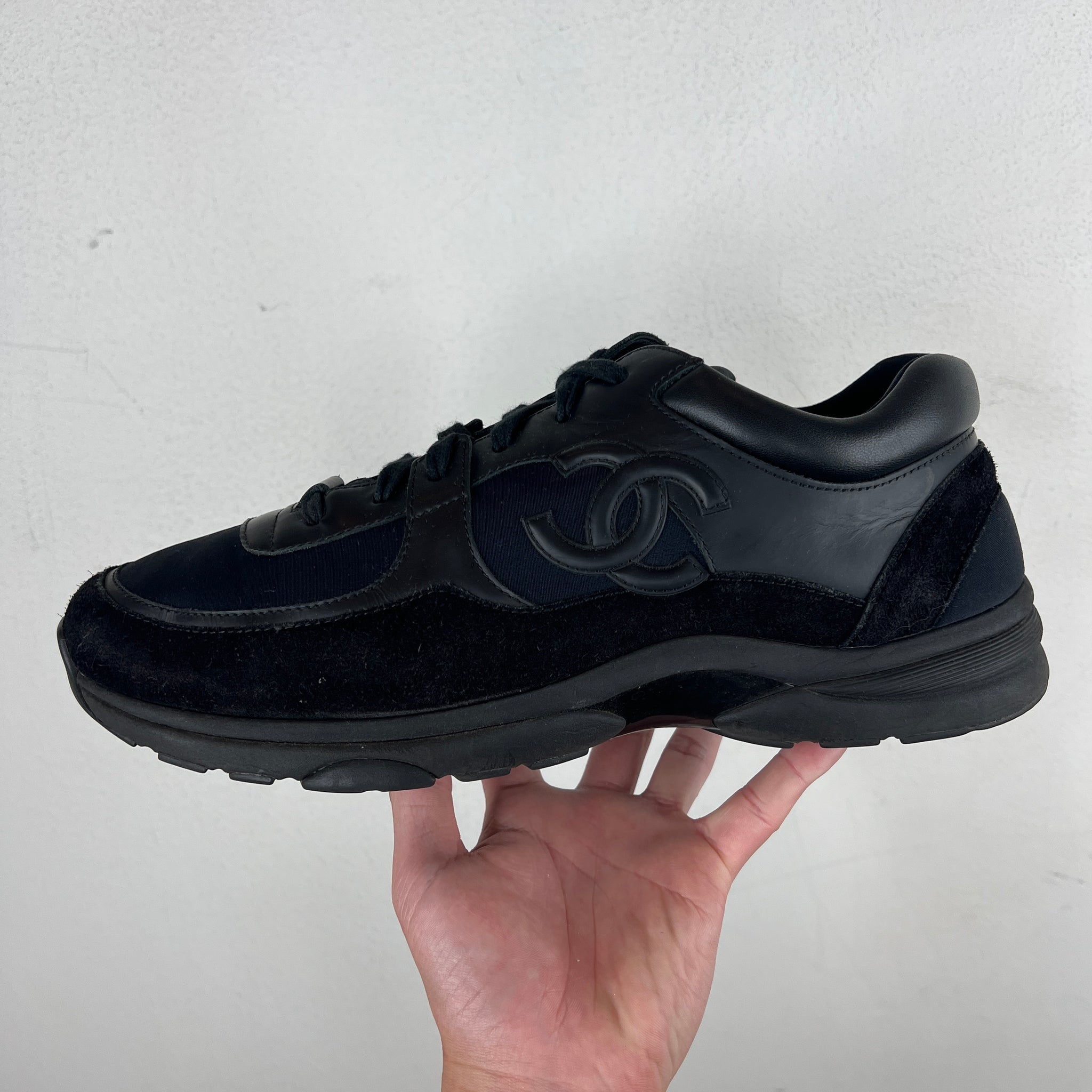 Chanel Black Interlock Logo Runners