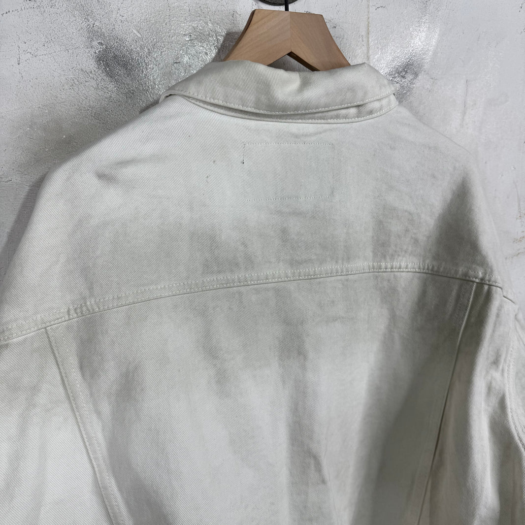 Entire Studio Dirty Wash Denim Jacket White