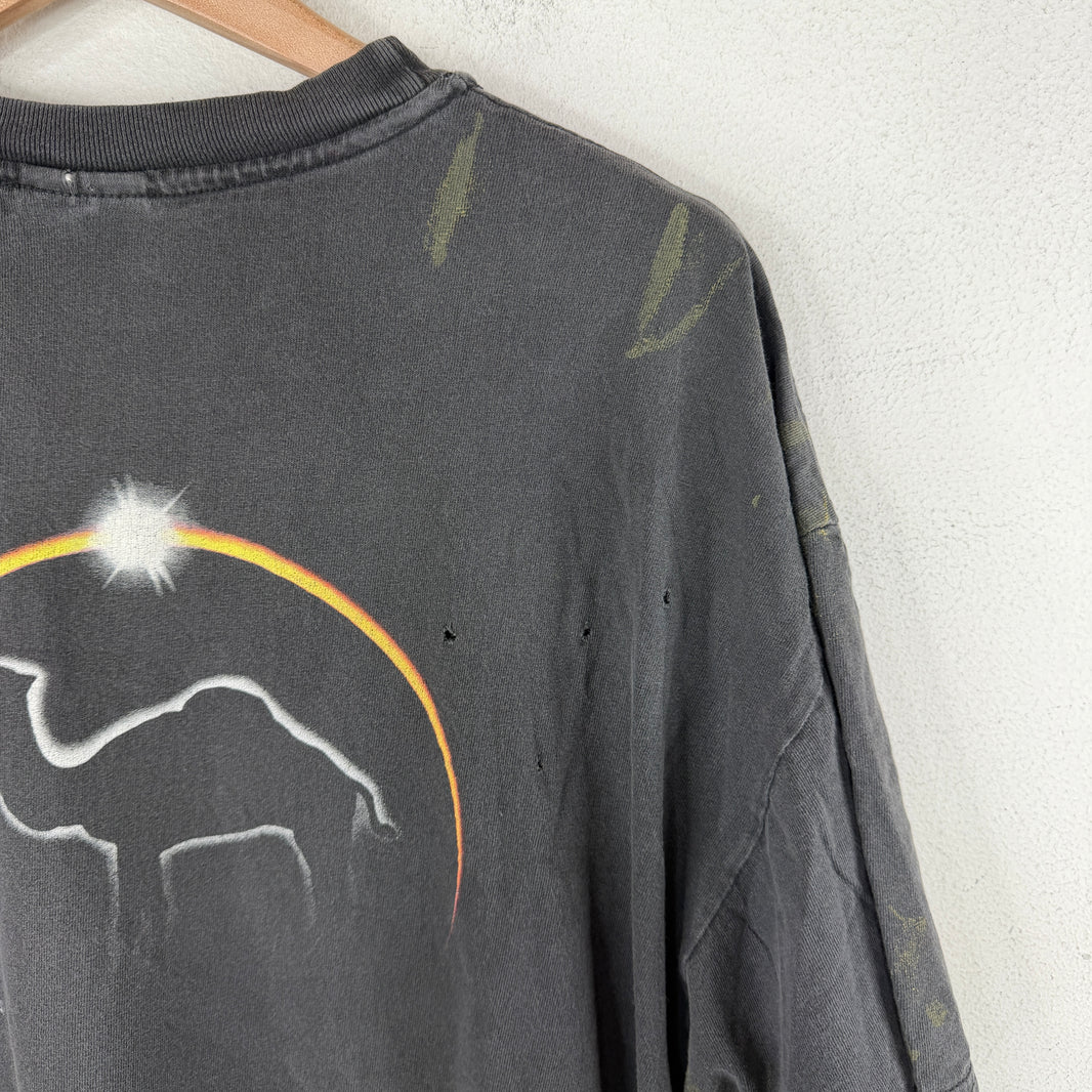 Vintage Smoked Paint Splattered Camel Pocket T-Shirt