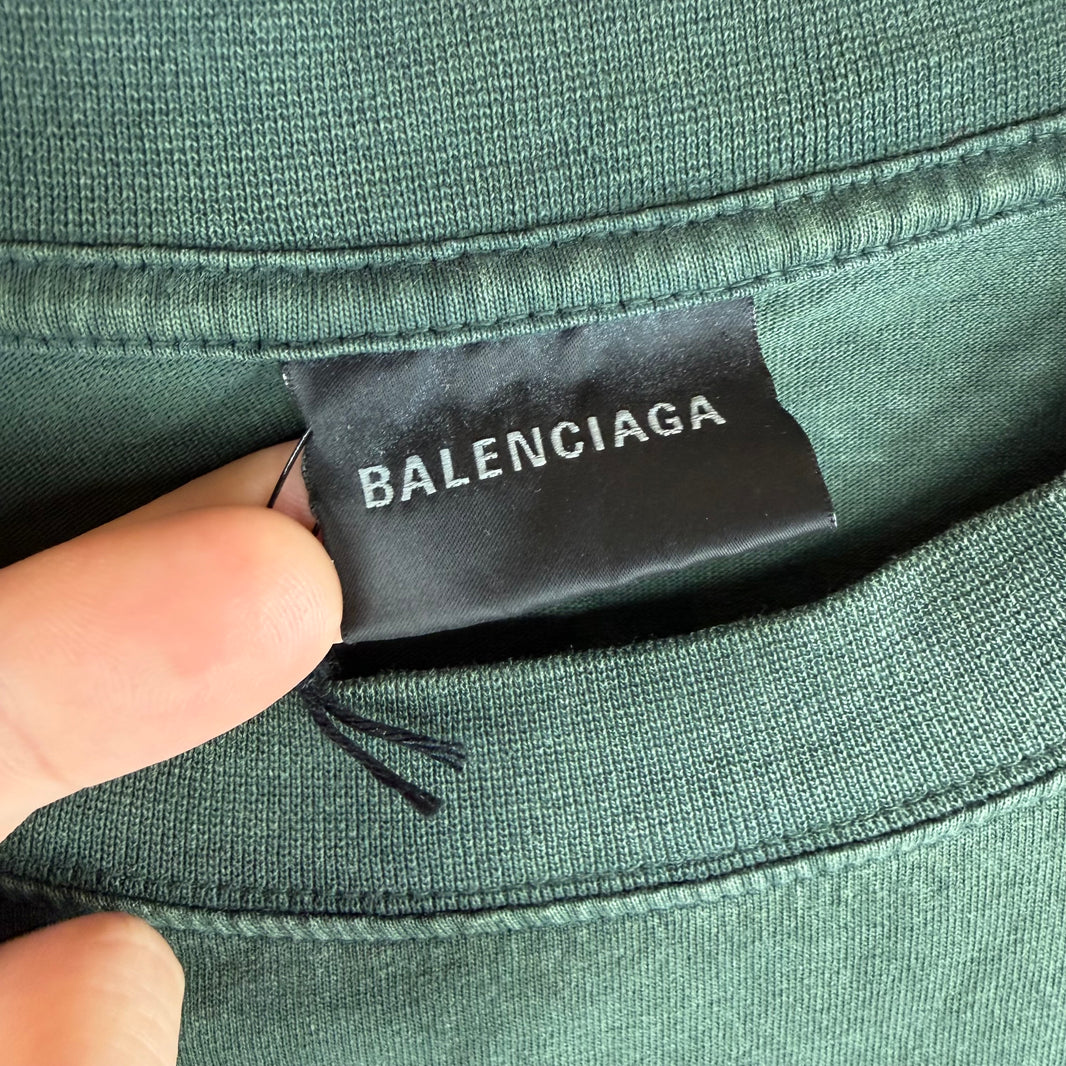 Balenciaga Green Interlock BB Logo T-Shirt