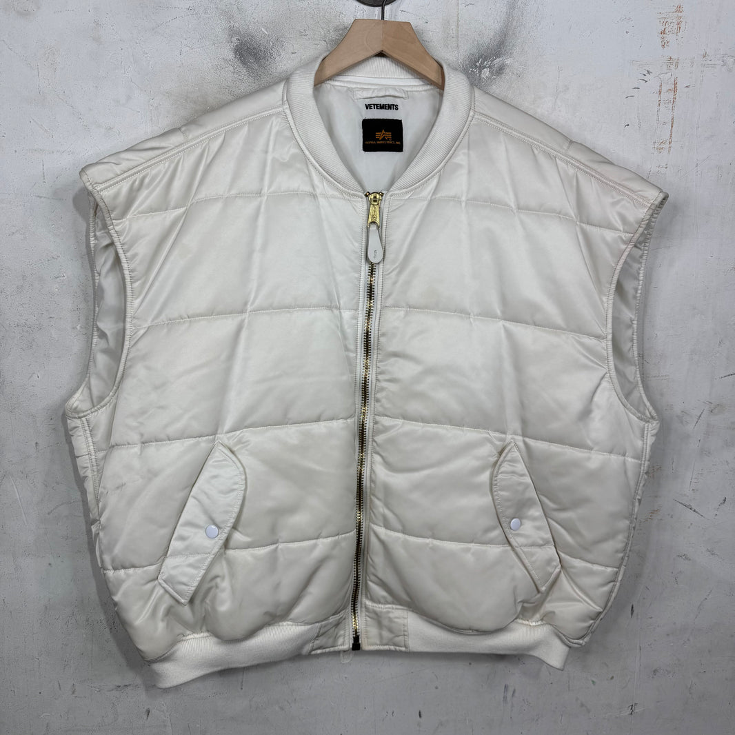 Vetements x Alpha Industries White Bomber Vest