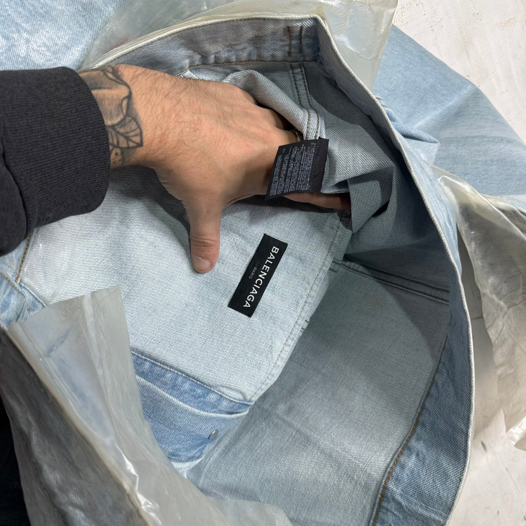 Balenciaga Europa Laminated Denim Jacket