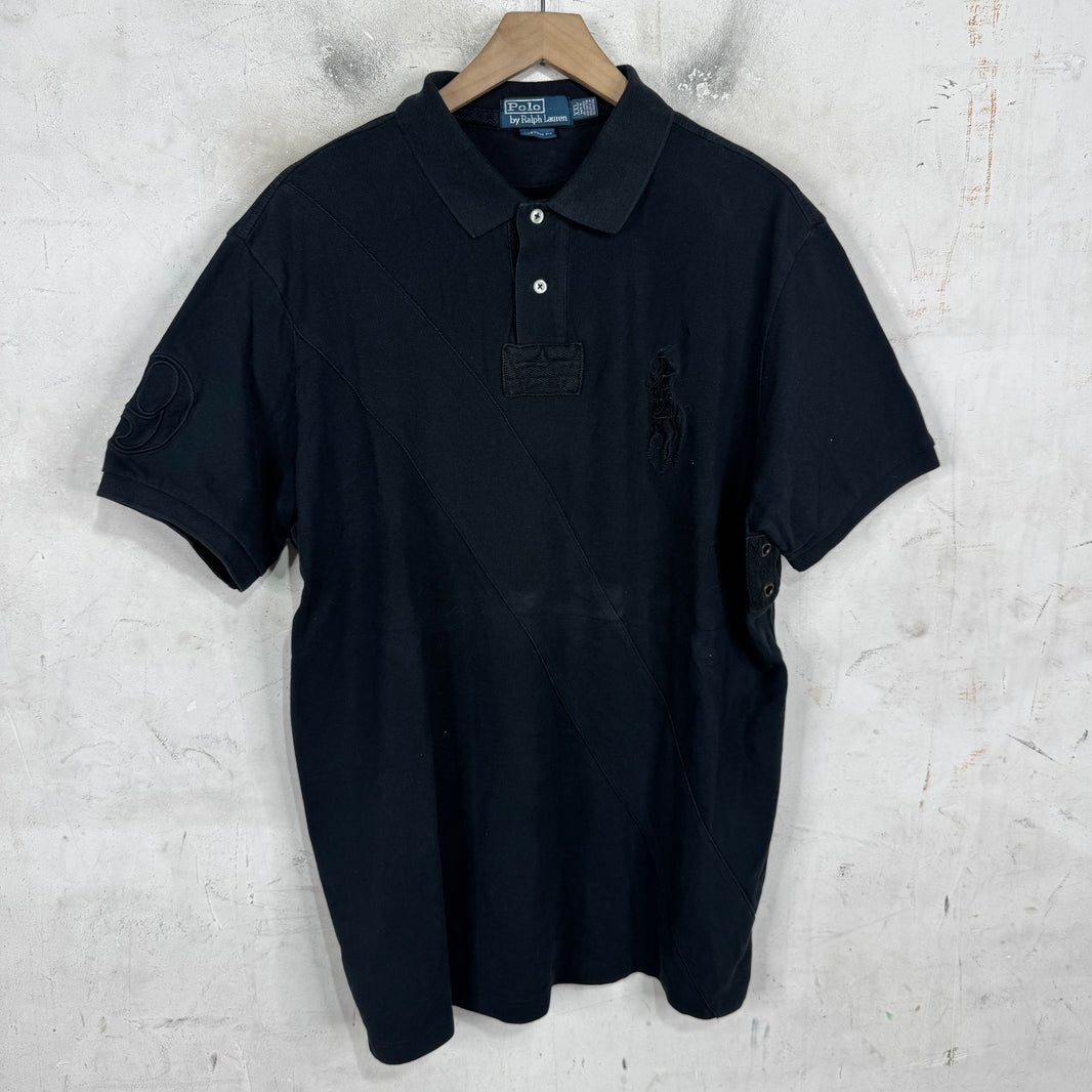 Ralph Lauren Tonal Black Diagnal Pony Polo