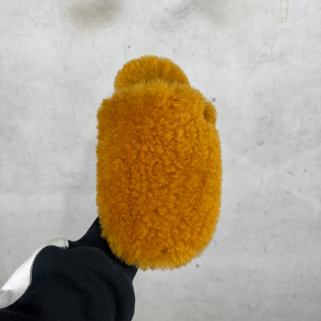 Loewe Orange Shearling Mules