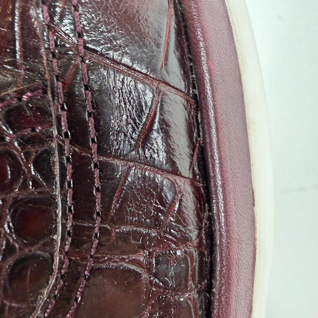 Chanel Croc Leather Embossed Sneakers