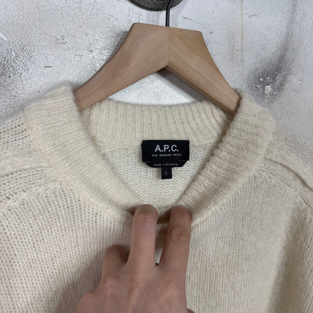 APC Beige Alpaca Wool Knit Sweater