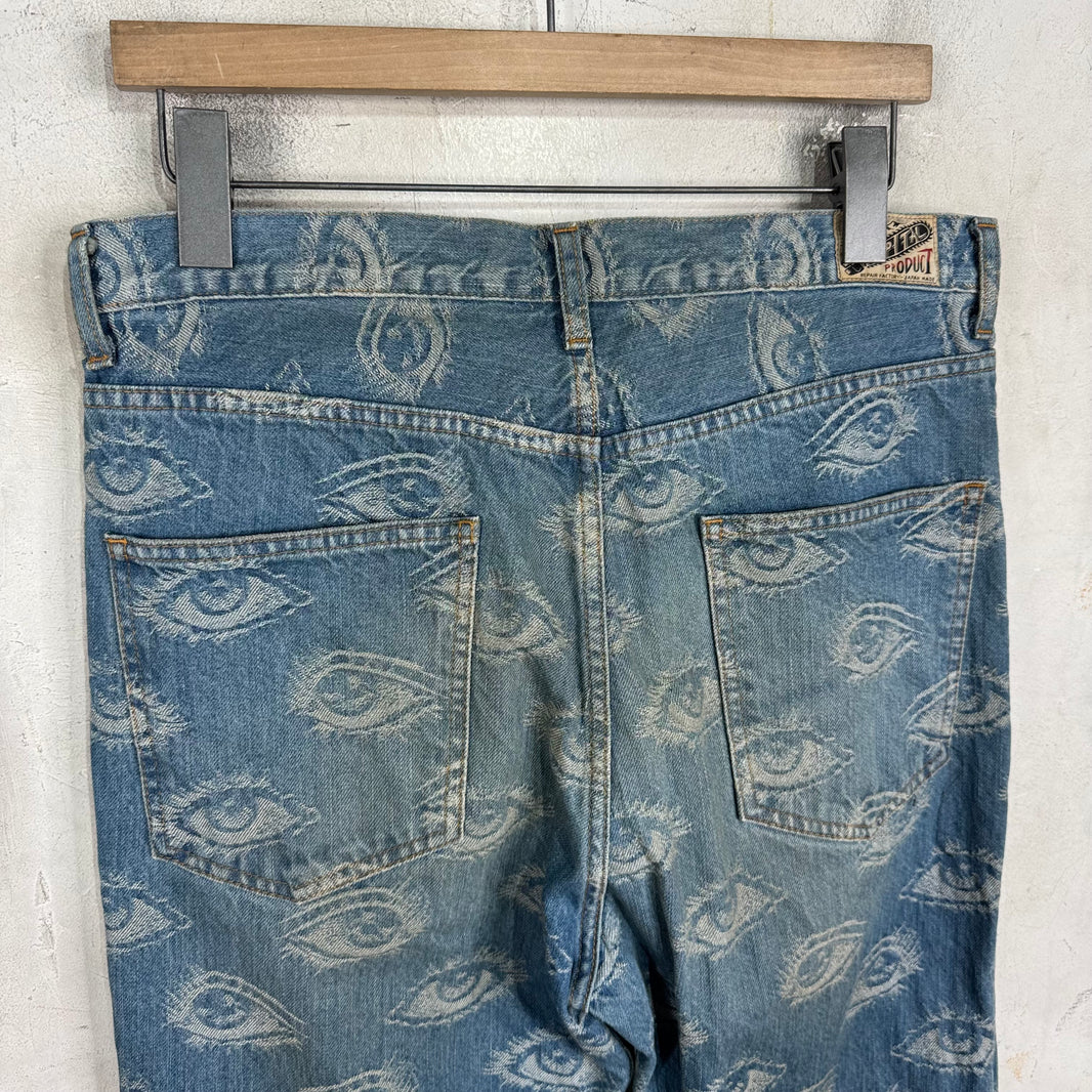 Kapital Speakeasy Patched Flare Jeans