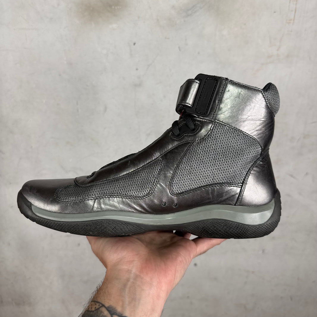 Prada Silver Straped High Americas Cup