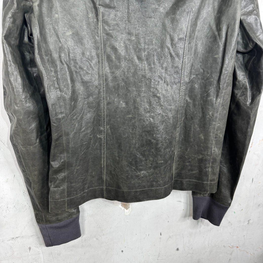 Rick Owens Leather Whiskered Moto Jacket