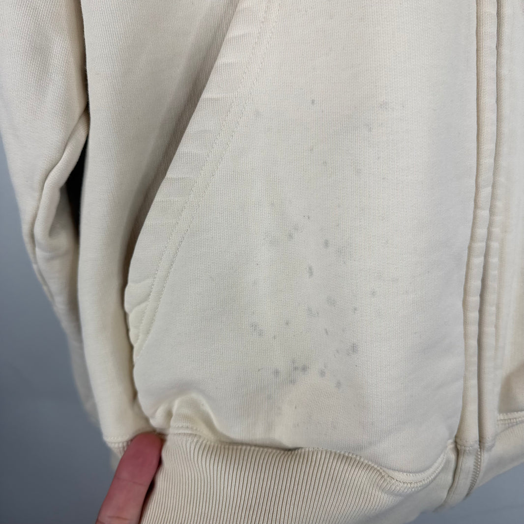 Balenciaga Cream Back Logo Zip-Up Hoodie