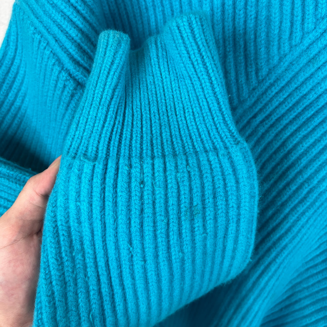 Jil Sander Blue Asymmetric Knit Sweater
