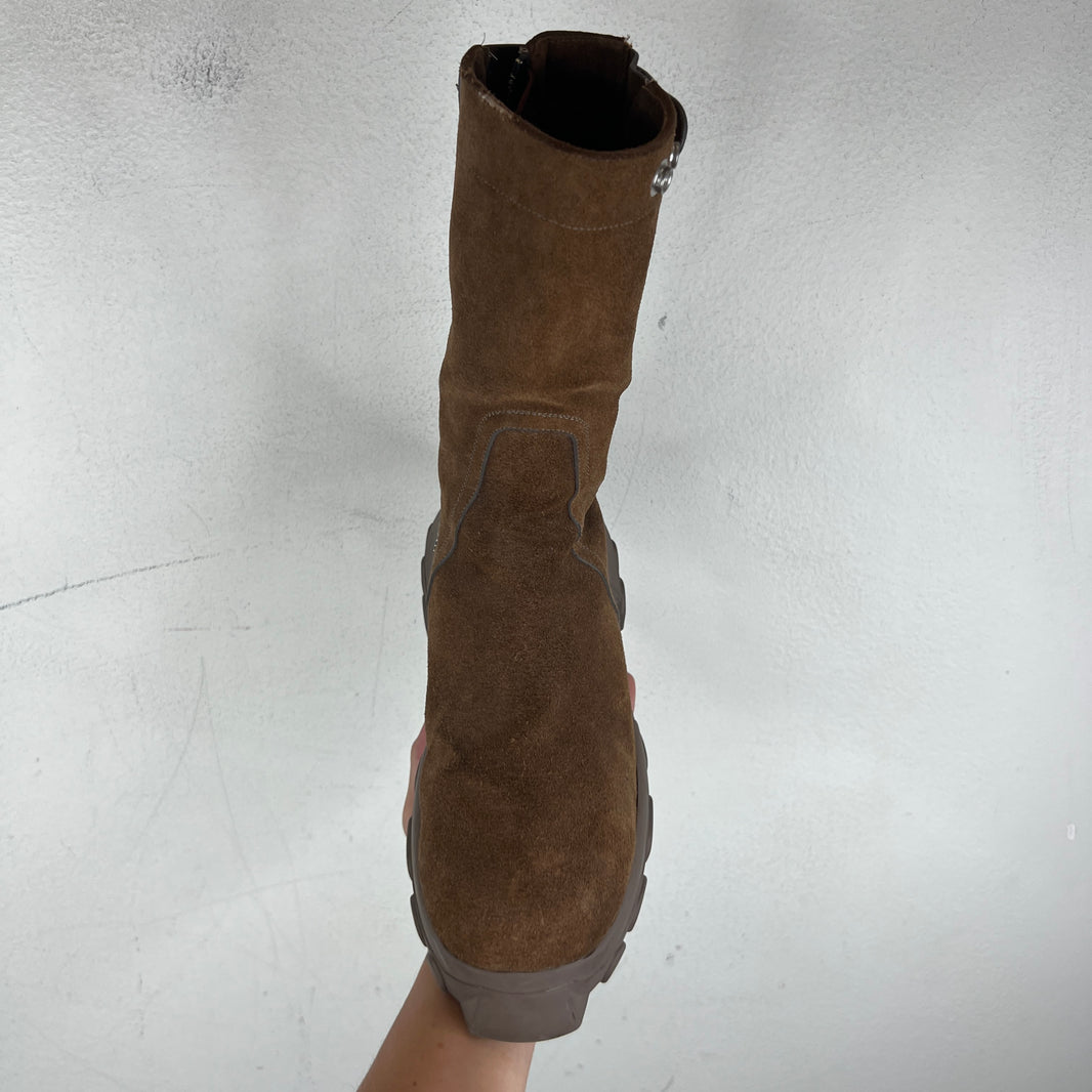 Rick Owens Suede Creeper Bozo Tractor Boots