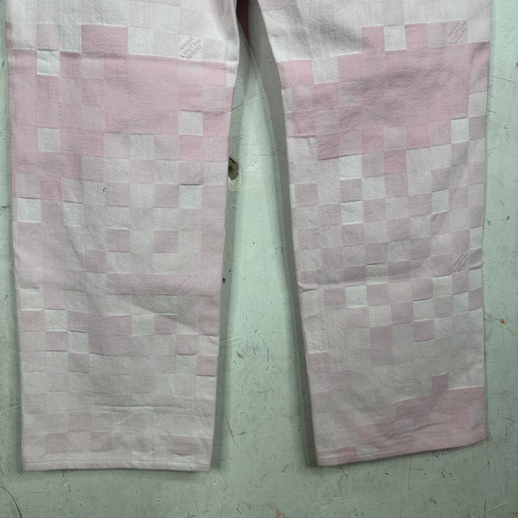 Louis Vuitton Pink Damier Loose Jeans