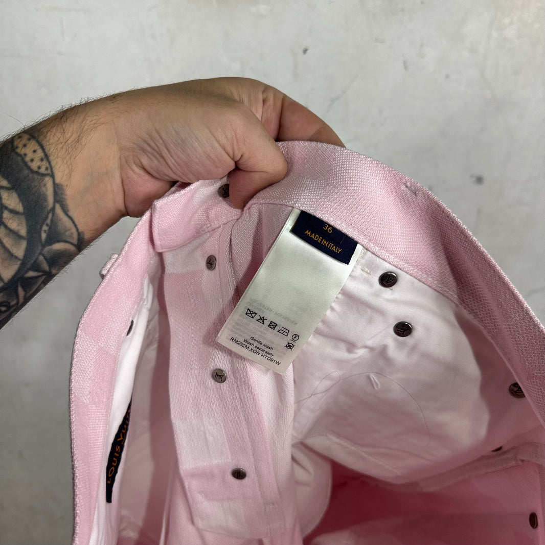 Louis Vuitton Pink Damier Loose Jeans