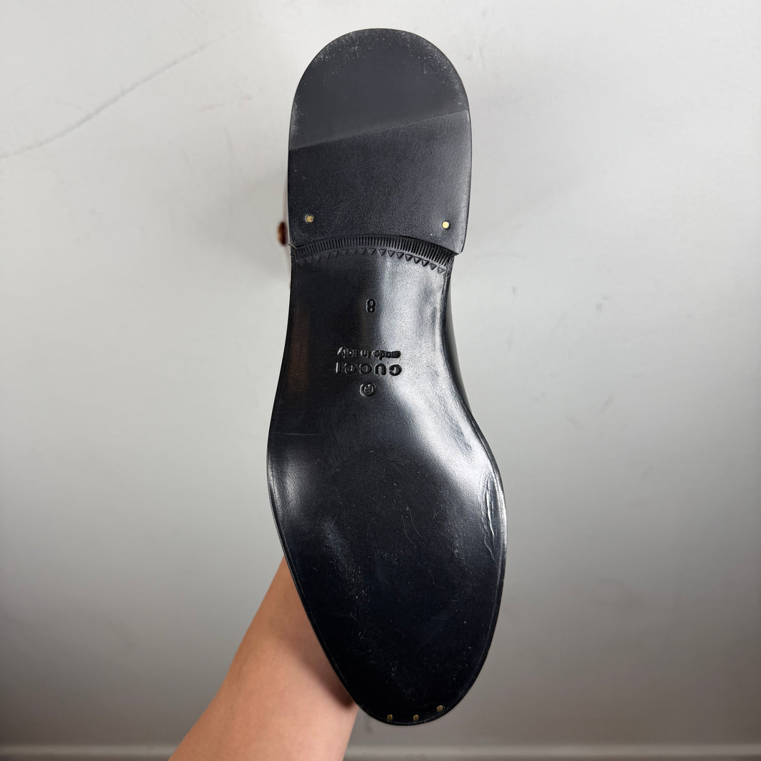 Gucci Two Tone Leather Riding Boots