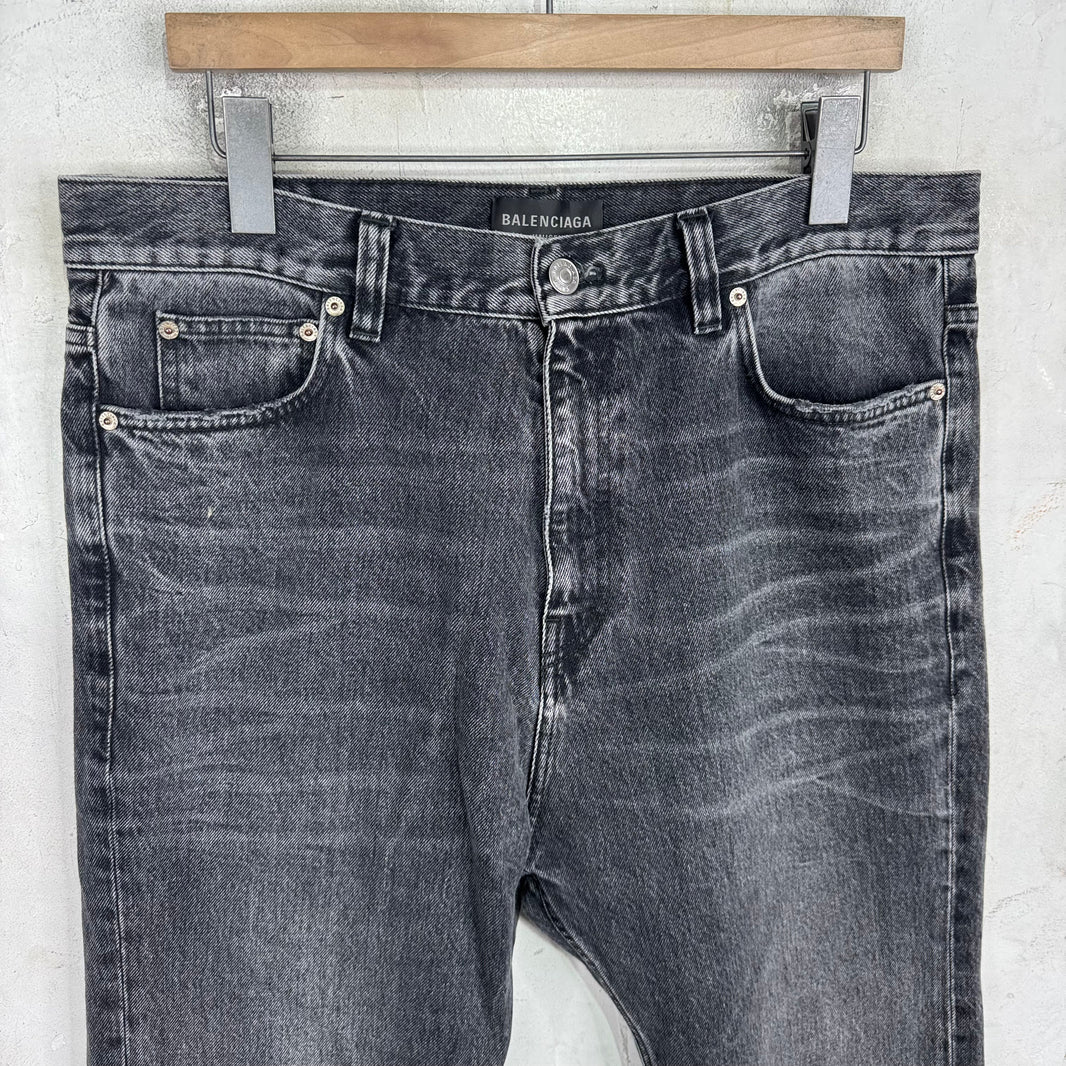 Balenciaga Grey Lost Tape Flare Jeans