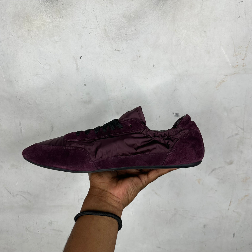 Prada Red Wine Re-Nylon Scrunch Sneakers