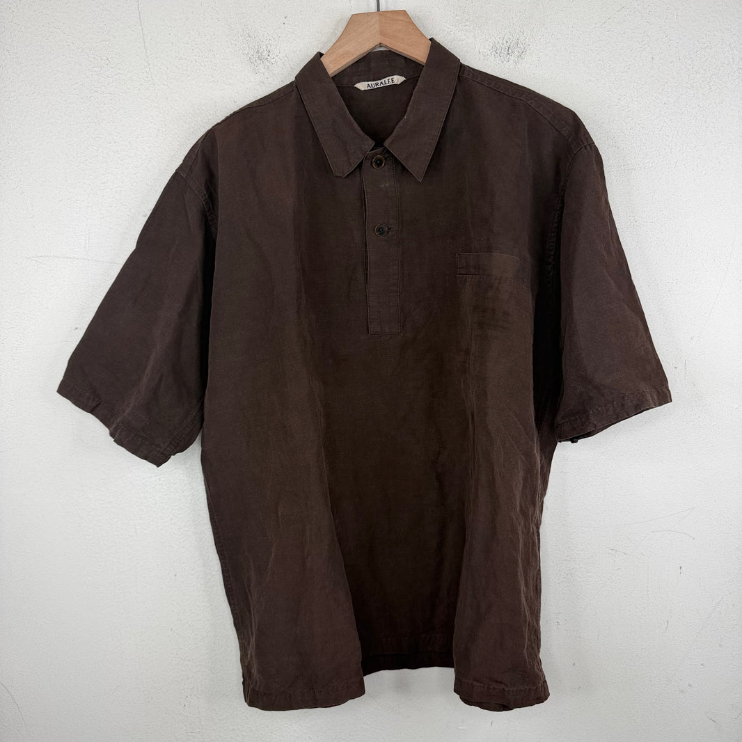 Aura Lee Linen Polo Pocket Shirt