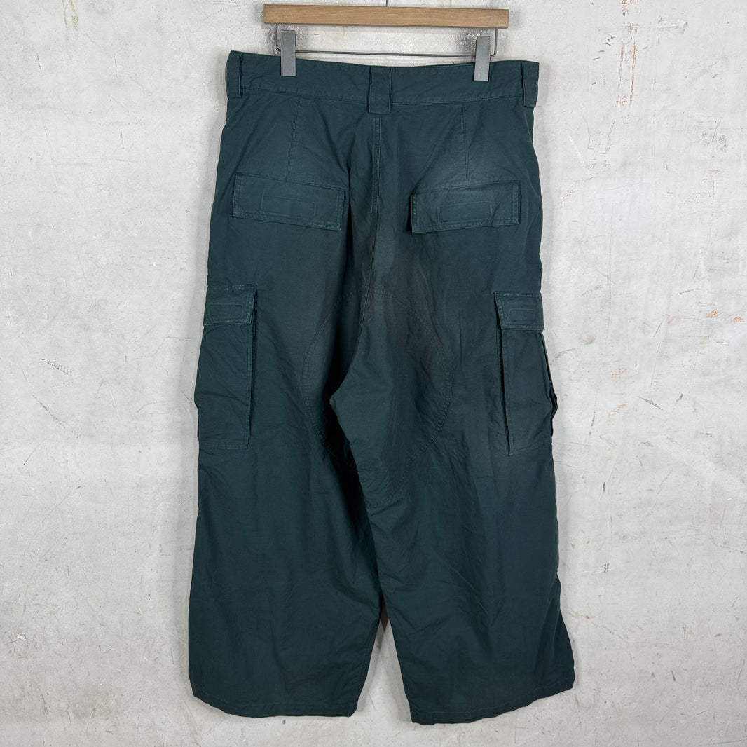 Balenciaga Green Drawstring Ripstop Cargos
