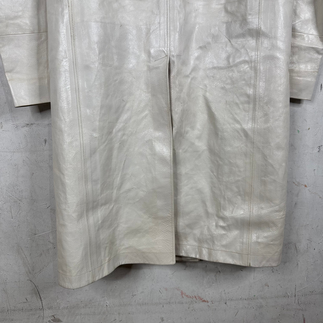 Calvin Klein 205W39NYC White Sample Leather Coat