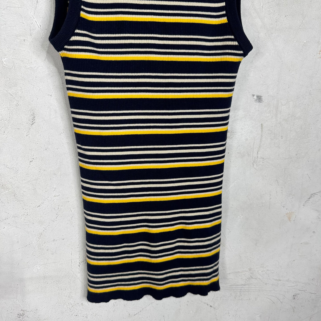 Miu Miu Striped Logo Sleeveless Top