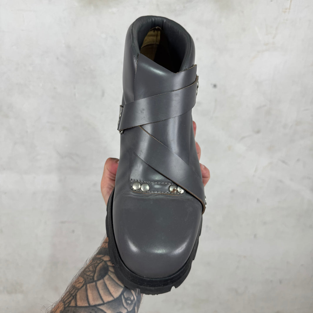 Jil Sander Grey Man Ankle Harness Boots
