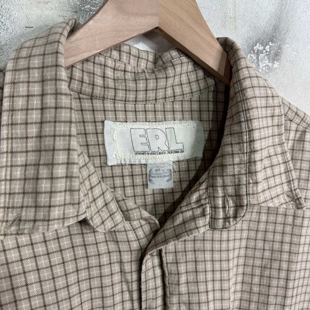 ERL Plaid Logo S/S Buttoned Shirt