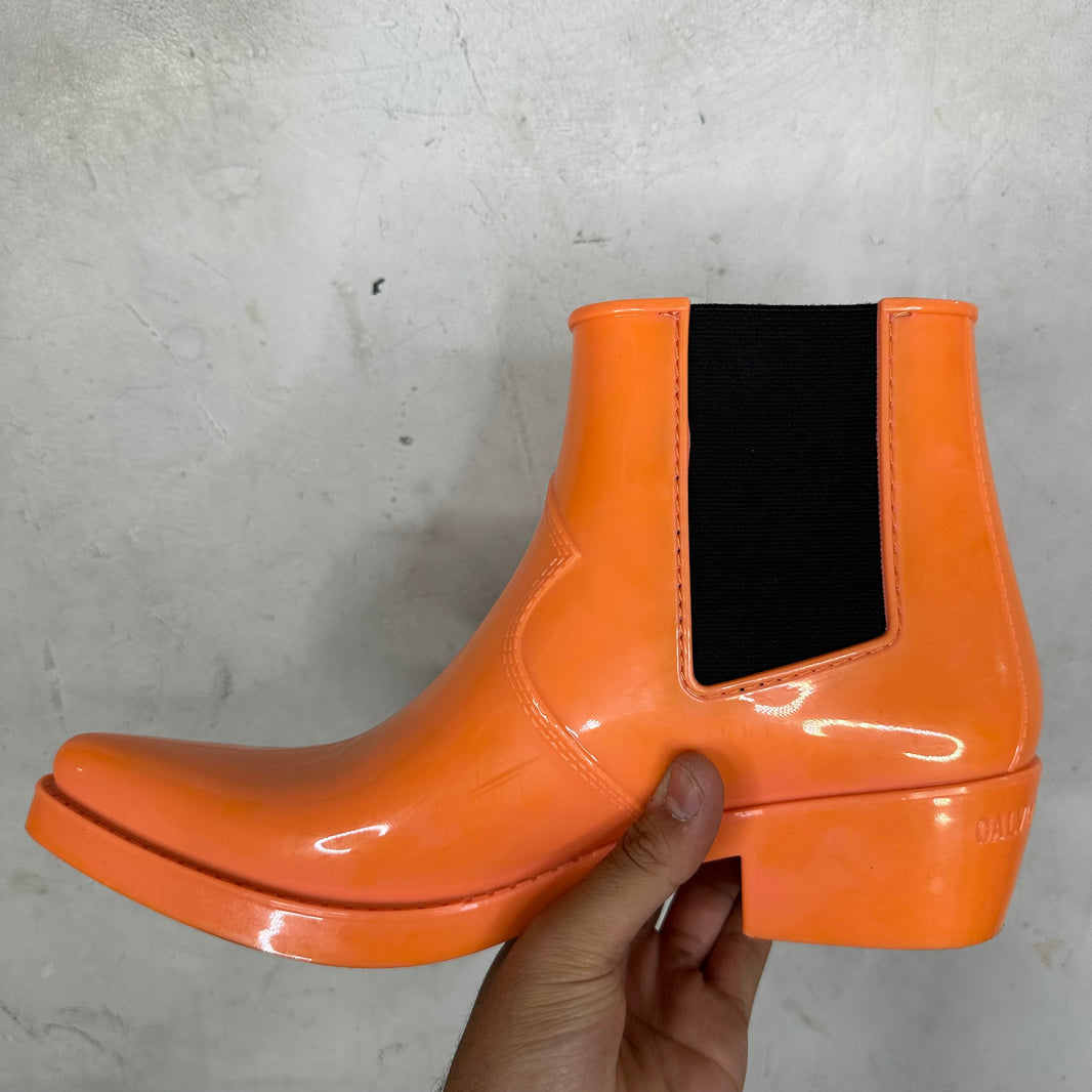 Calvin Klein 205W39NYC Orange Cole Rubber Boots