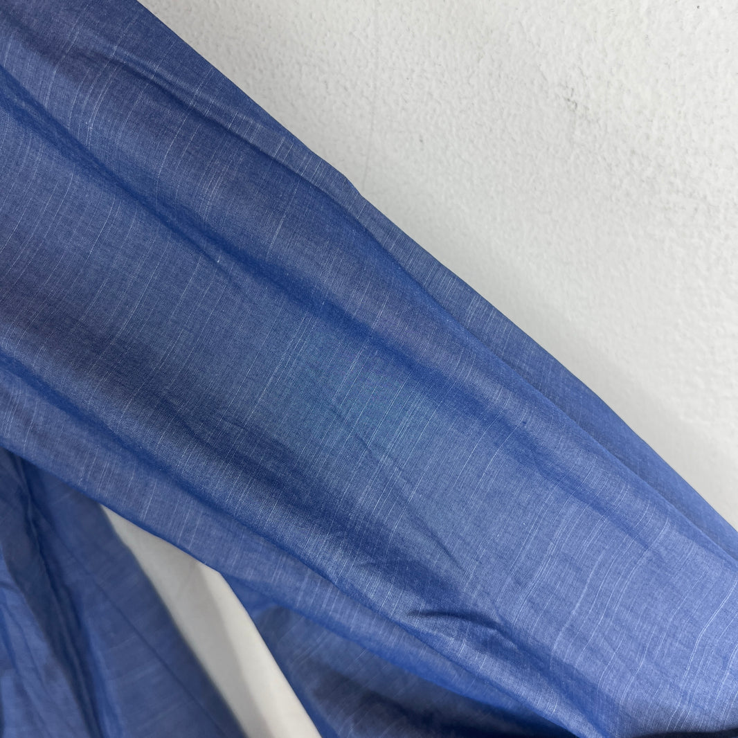 Chanel Blue Button Up Thin Blazer Jacket