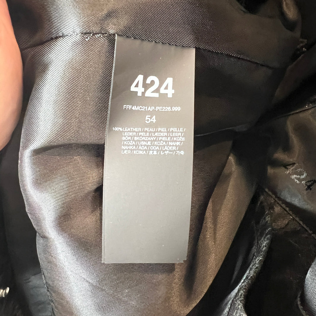 424 Paper Leather Trench Coat