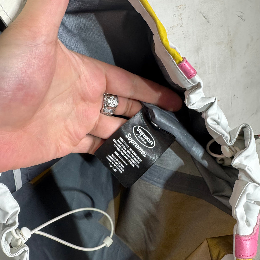 Supreme x Vanson White/Pink/Yellow Rain Jacket