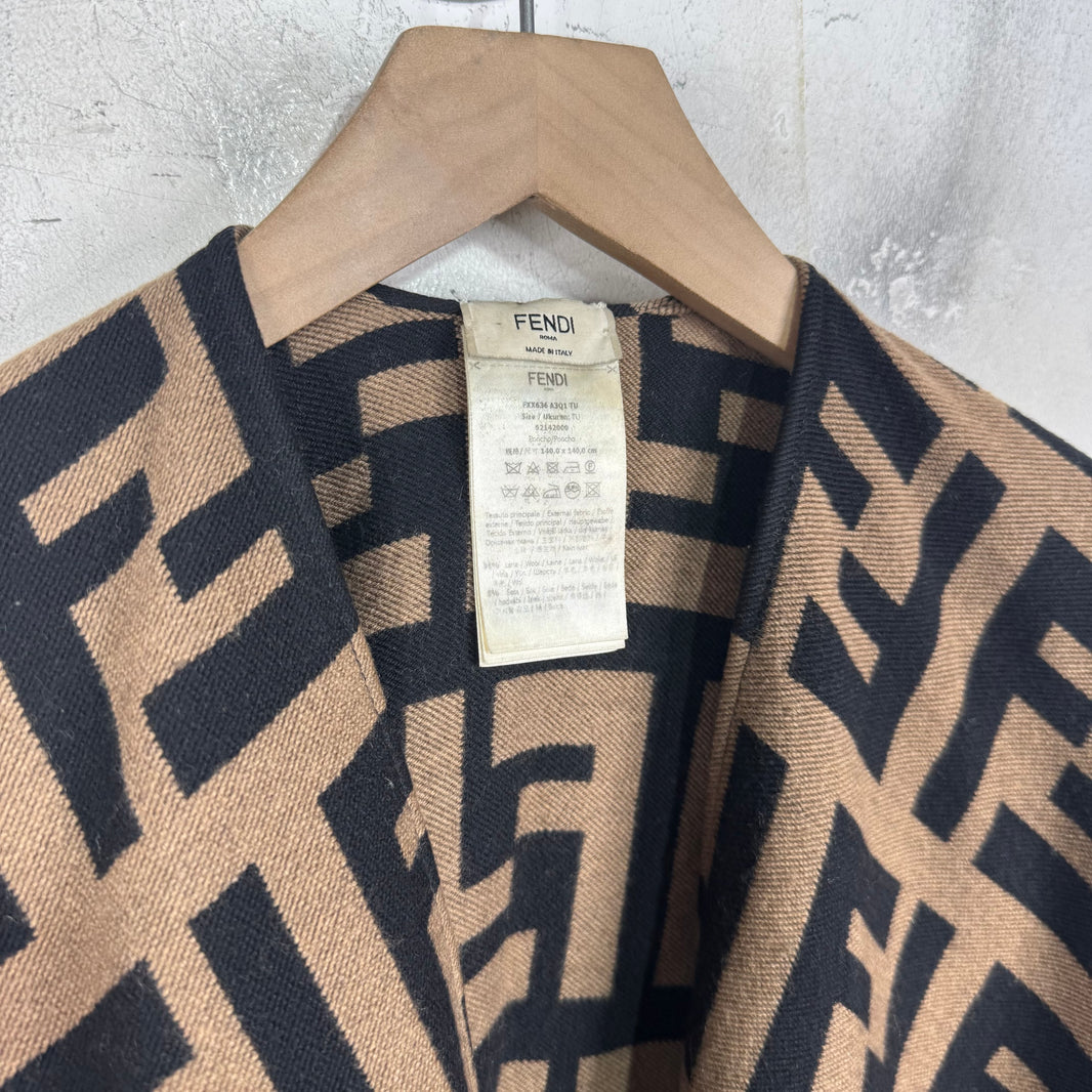 Fendi Monogram Wool Shawl