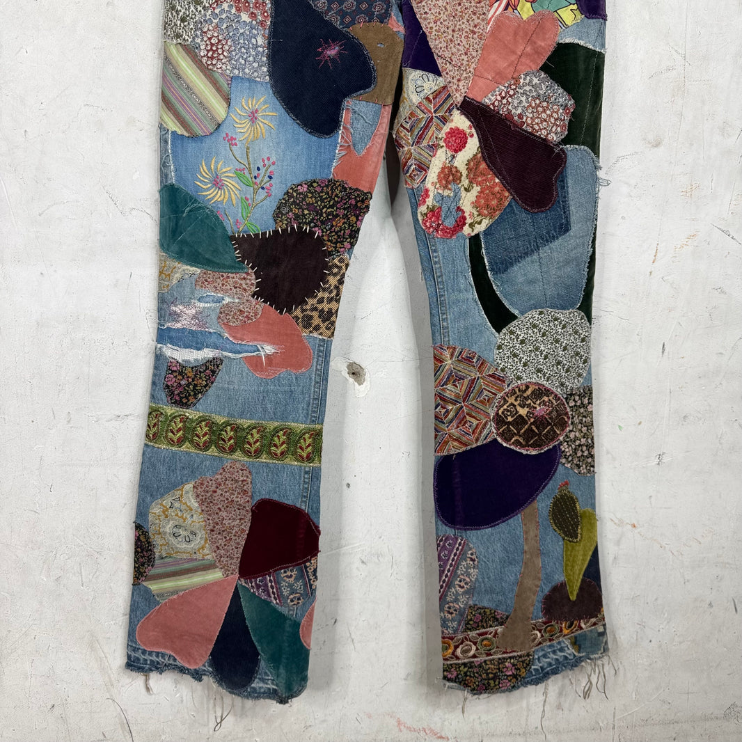 Kapital No Nukes Flared Patchwork Jeans