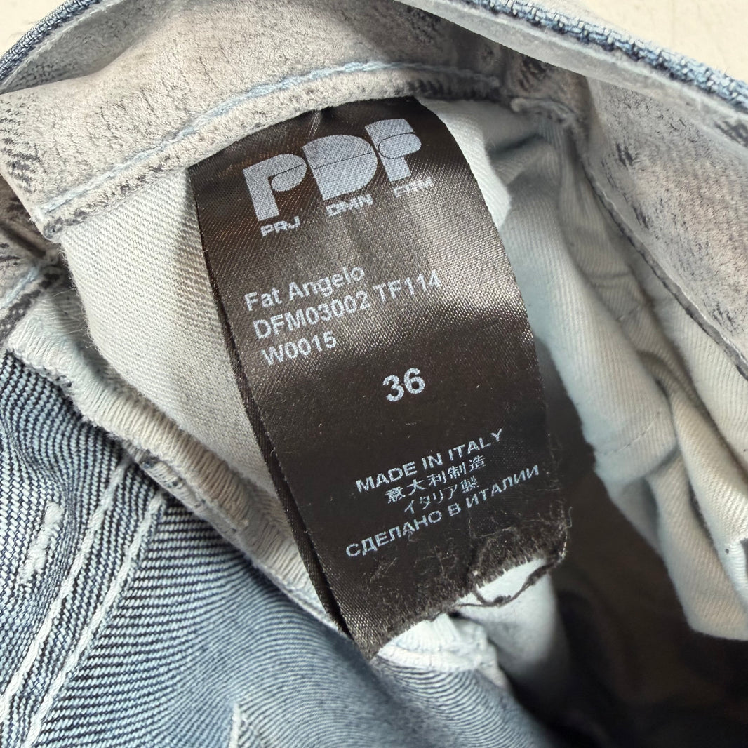 PDFCHANNEL Grey Felt Coated Baggy Jeans