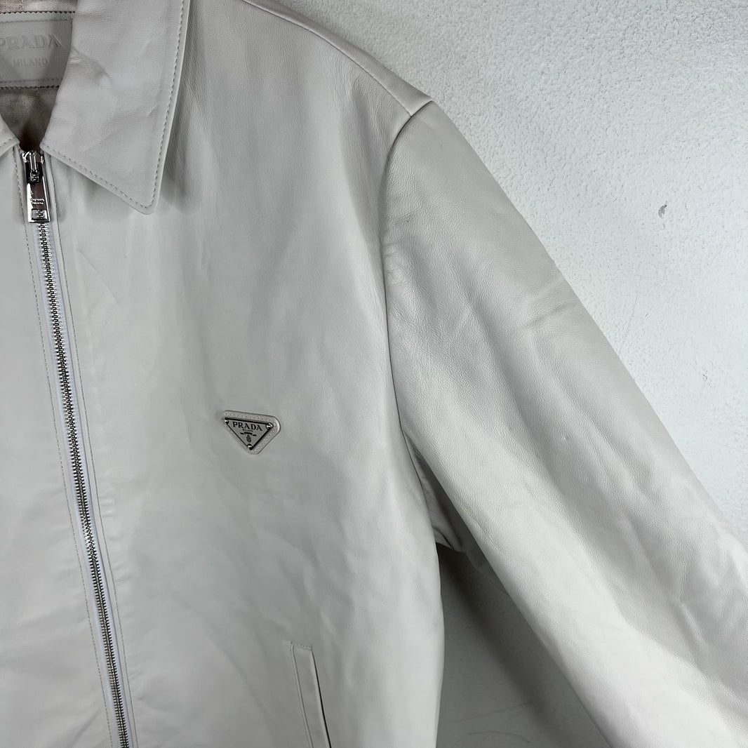 Prada White Nappa Lambskin Jacket