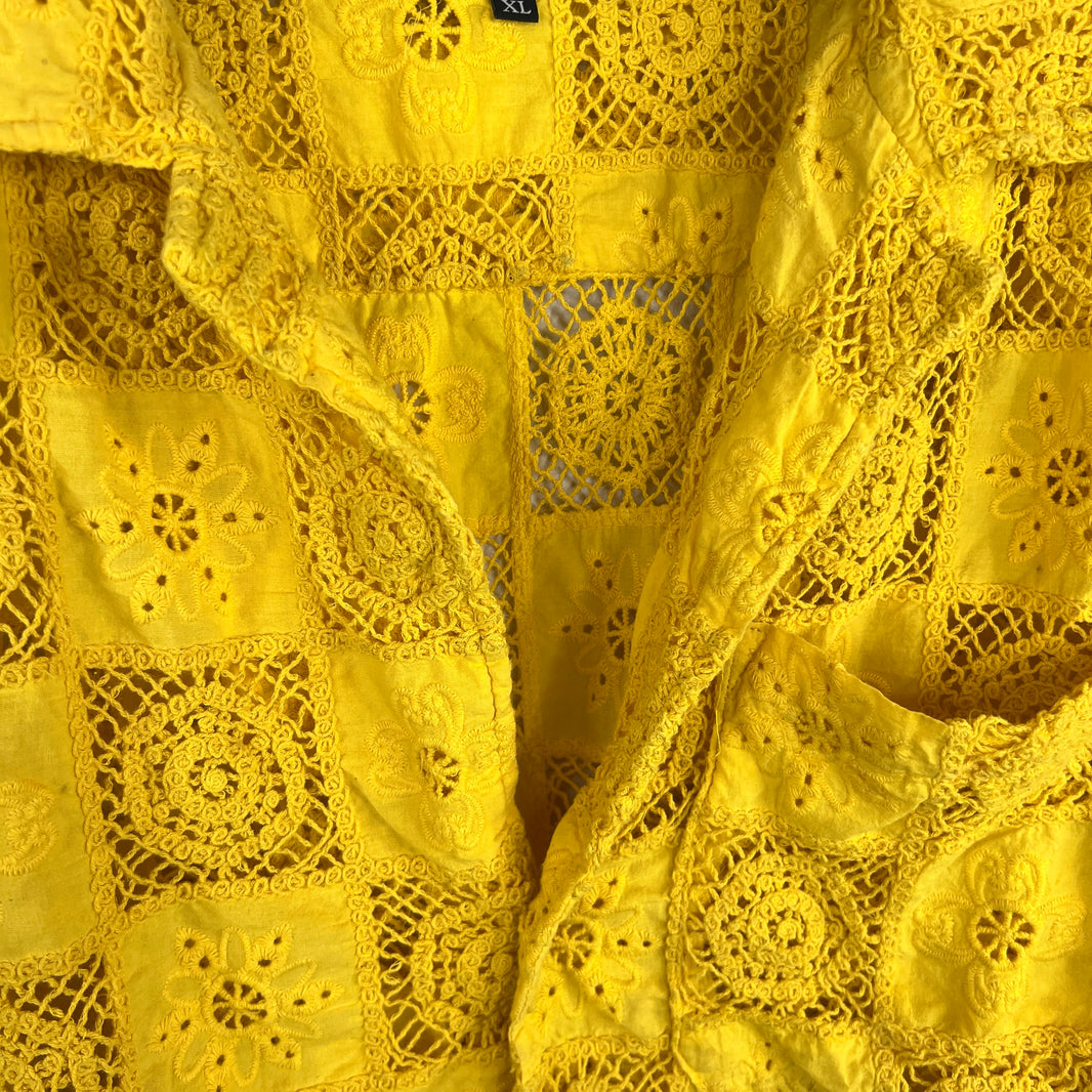 Cout De La Liberte Yellow Floral Knitted Shirt