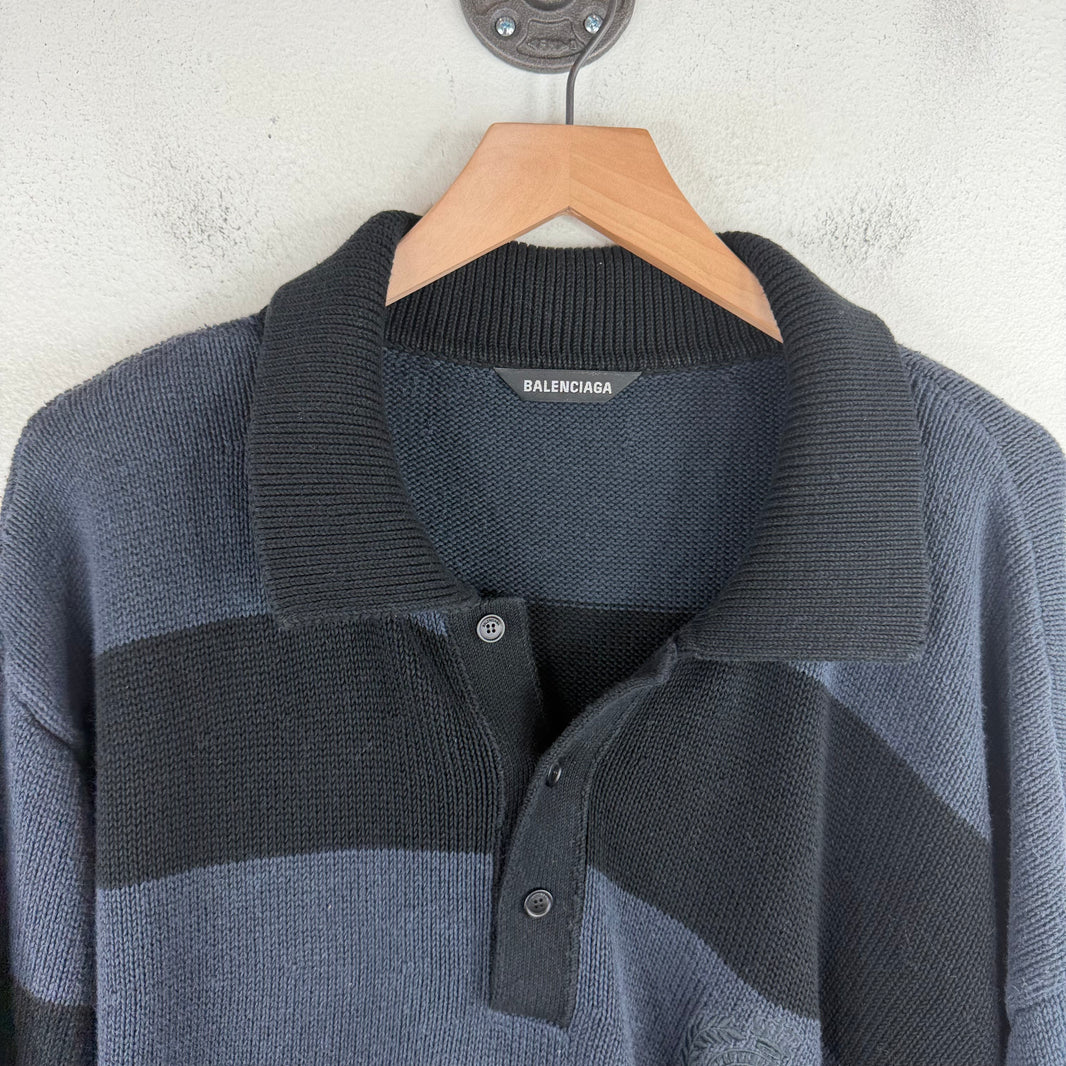 Balenciaga Knit Striped Rugby Polo
