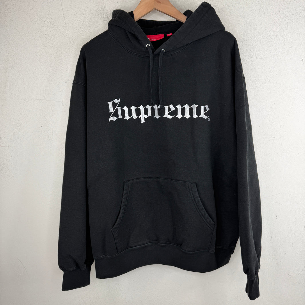 Supreme Black Old English Logo Hoodie