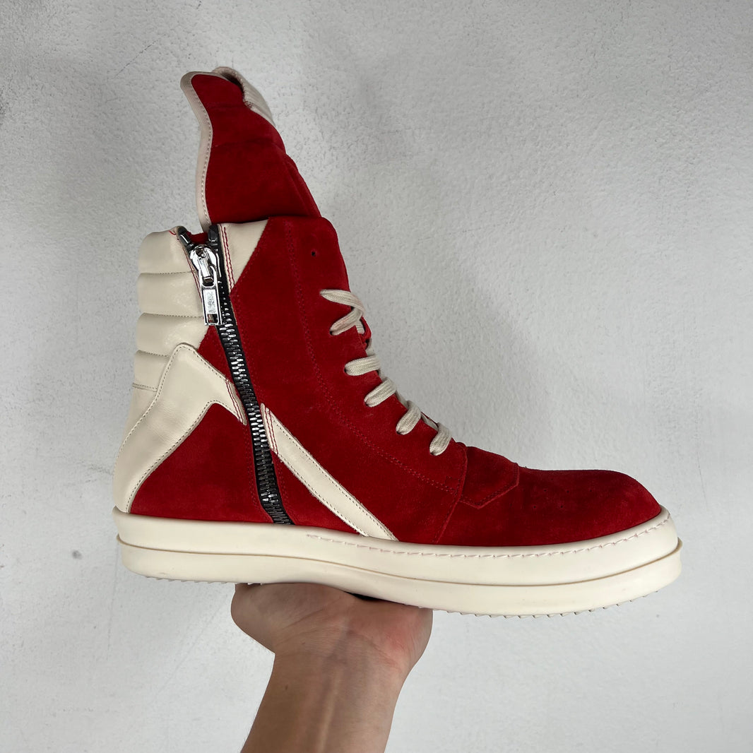 Rick Owens Carnelian Suede Geobaskets