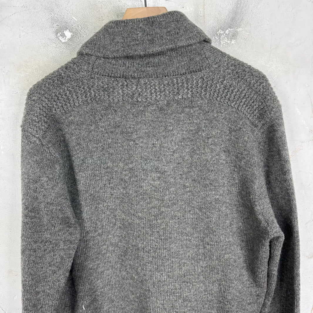 Ralph Lauren Wool Grey Asymmetrical Zip Sweater