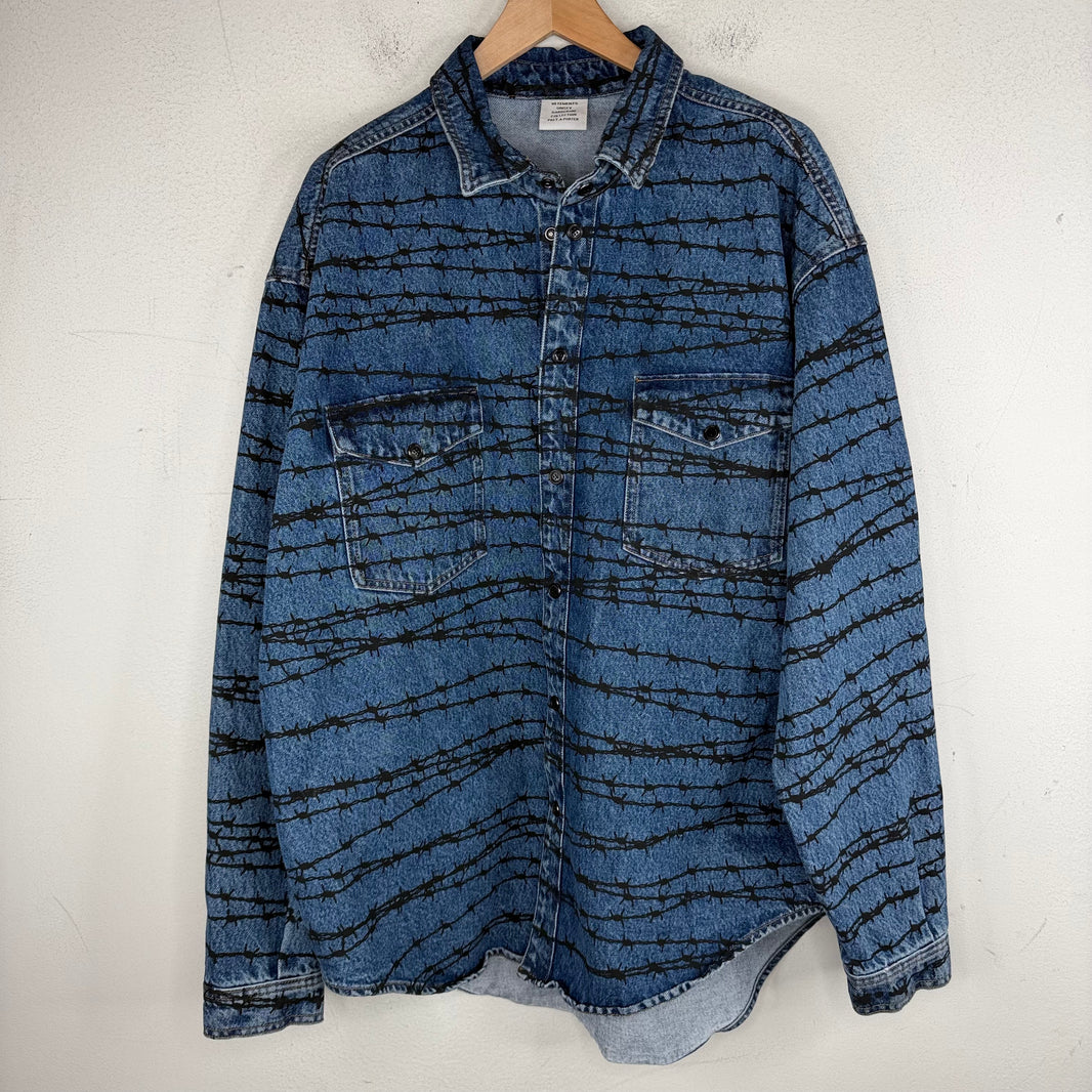 Vetements Barbed Wire Denim Button Up LS Overshirt