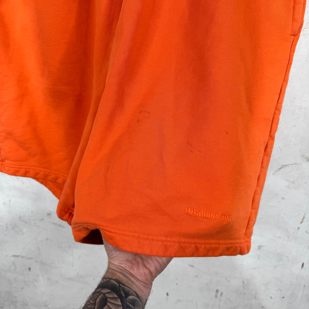 Balenciaga Orange Logo Sweatshorts