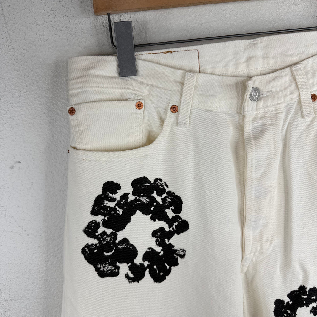 Denim Tears Levi's White Wreath 501 Jeans