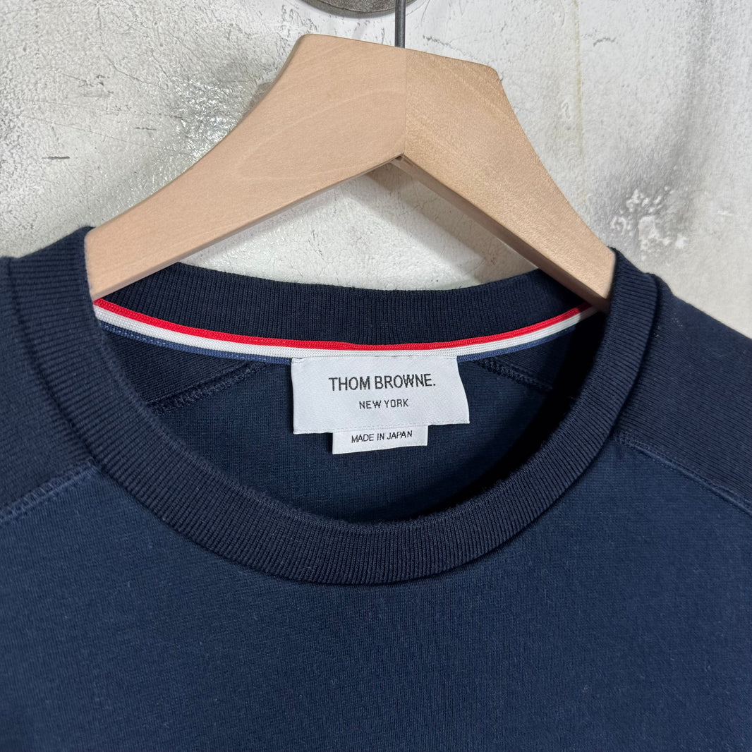 Thom Browne Navy Striped Sleeve T-Shirt