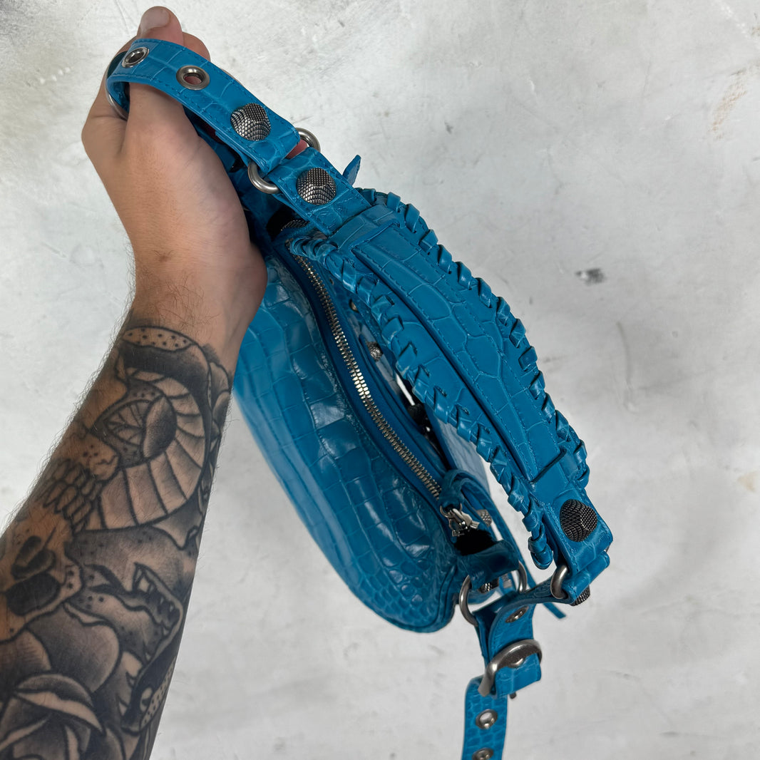 Balenciaga Embossed Croc Cagole Bag